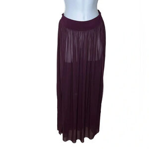 Jets by Jessika Allen Aspire Layered Mesh Maxi Coverup Skirt Purple US 10